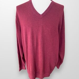 Daniel Cremieux Size XXL Supima Cotton V-Neck Lightweight Sweater Maroon NEW‎